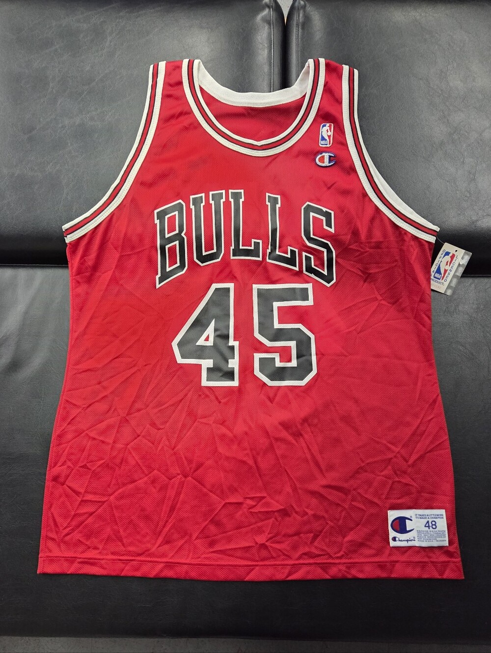 MICHAEL JORDAN #45 Chicago Bulls NBA Red Champion Jersey Size 48 NEW